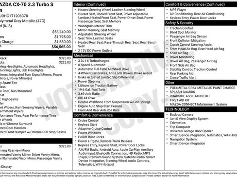 New 2026 MAZDA CX-70 3.3 Turbo S w/ Premium Package AWD/4WD image 39