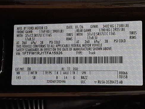 Certified 2026 Ford F150 Raptor w/ Equipment Group 803A Raptor R AWD/4WD image 29