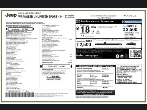 Used 2016 Jeep Wrangler Unlimited Sport w/ Quick Order Package 24S image 18