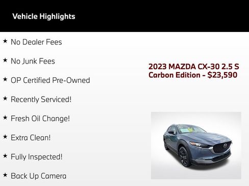 Used 2023 MAZDA CX-30 AWD 2.5 S w/ Preferred Package image 49