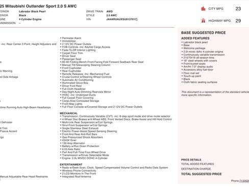 Used 2025 Mitsubishi Outlander Sport SE image 5