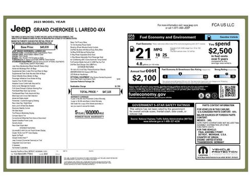 Used 2023 Jeep Grand Cherokee L Laredo AWD/4WD image 2