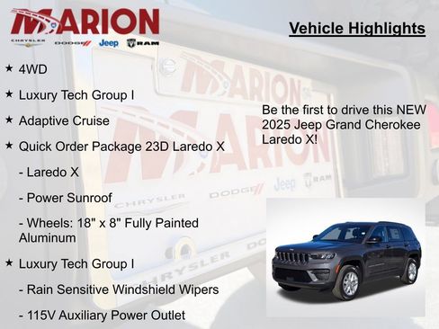 New 2025 Jeep Grand Cherokee Laredo X w/ Luxury Tech Group I AWD/4WD image 5