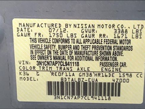 Used 2012 Nissan Versa SV FWD image 28
