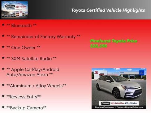 Certified 2025 Toyota Corolla SE FWD image 19
