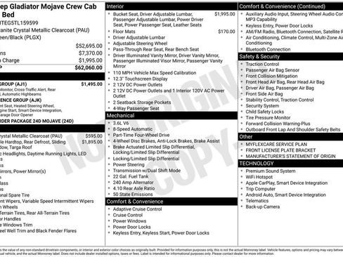New 2026 Jeep Gladiator Mojave w/ Safety Group AWD/4WD image 7