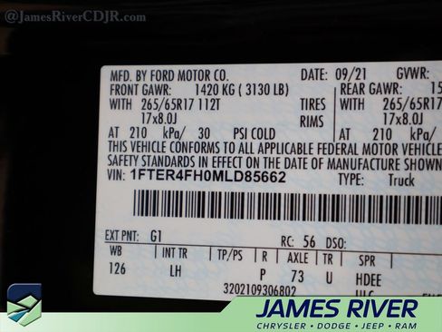 Used 2021 Ford Ranger XLT w/ Equipment Group 302A High AWD/4WD image 38