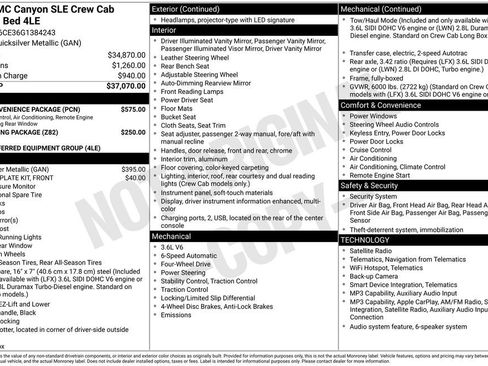 Used 2016 GMC Canyon SLE w/ SLE Convenience Package AWD/4WD image 2