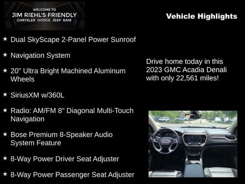 Used 2023 GMC Acadia Denali w/ Denali Ultimate Package AWD/4WD image 5