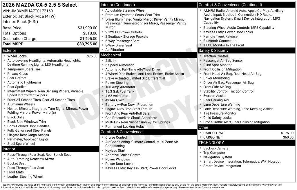 New 2026 MAZDA CX-5 Select AWD/4WD image 3