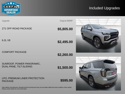 Certified 2026 Chevrolet Tahoe Z71 w/ Z71 Off-Road Package AWD/4WD image 3
