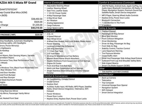 New 2026 MAZDA MX-5 Miata RF Grand Touring w/ Weather Package image 22