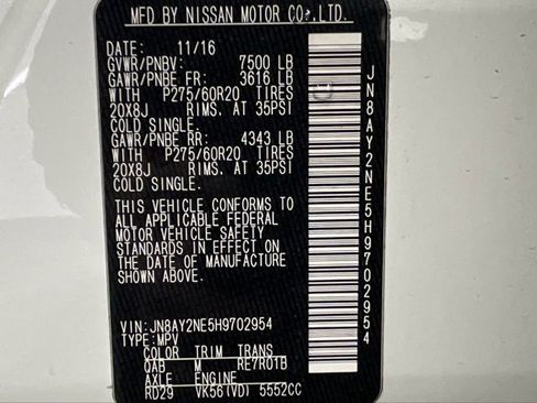 Used 2017 Nissan Armada Platinum w/ Captain Seat Package image 25