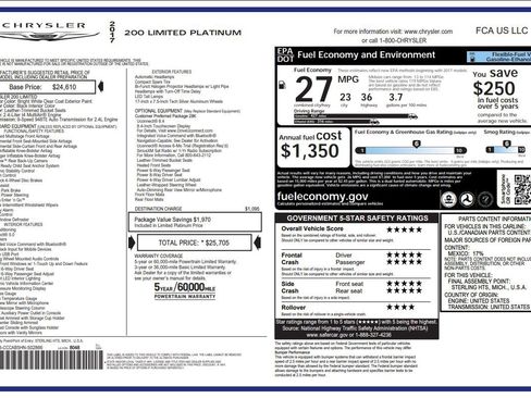 Used 2017 Chrysler 200 Limited Platinum FWD image 53
