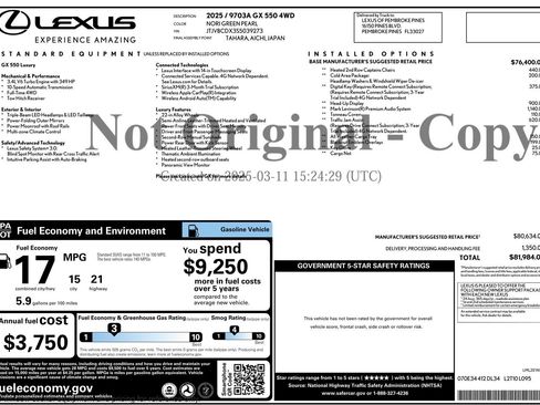 Used 2025 Lexus GX 550 w/ Cold Area Package AWD/4WD image 2