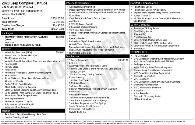 Used 2020 Jeep Compass Latitude AWD/4WD image 19