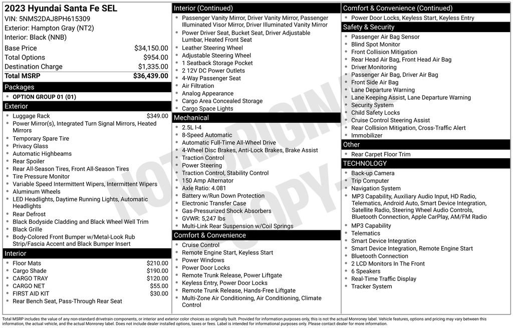 Certified 2023 Hyundai Santa Fe SEL AWD/4WD image 42