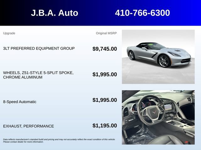 Used 2019 Chevrolet Corvette Stingray Convertible w/ 3LT Preferred Equipment Group RWD image 5