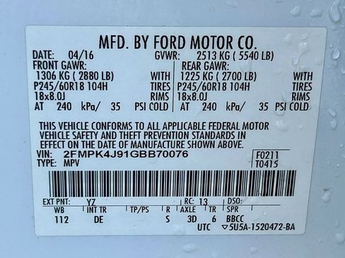 Used 2016 Ford Edge SEL w/ Cargo Accessory Package image 27