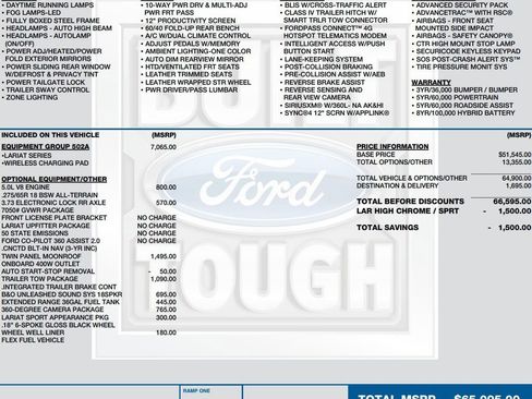Used 2022 Ford F150 Lariat w/ Equipment Group 502A High AWD/4WD image 2