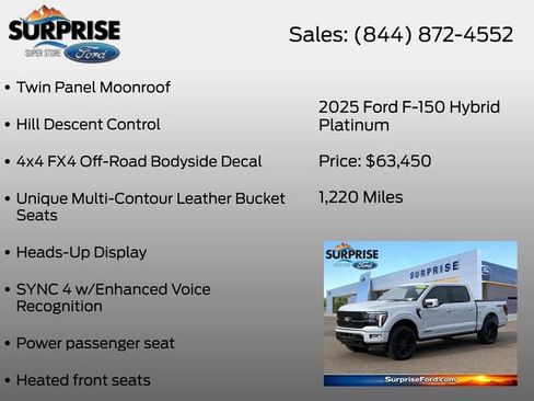 Certified 2025 Ford F150 Platinum w/ Equipment Group 702A High AWD/4WD image 26