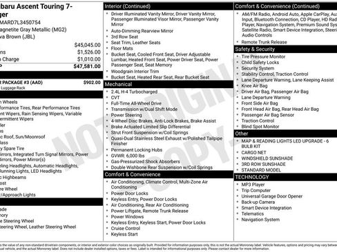 Used 2020 Subaru Ascent Touring w/ Popular Package #3 image 36