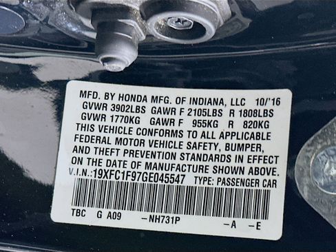 Used 2016 Honda Civic Touring image 12