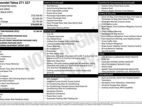 Certified 2026 Chevrolet Tahoe Z71 w/ Sun And Tow Package AWD/4WD image 35