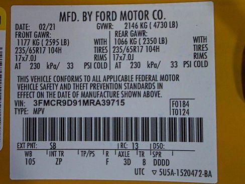 Used 2021 Ford Bronco Sport Badlands w/ Badlands Package image 44