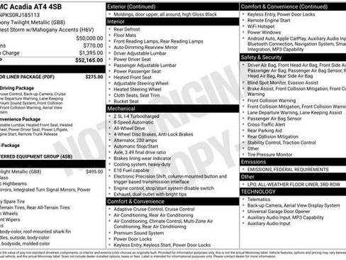 Certified 2024 GMC Acadia AT4 w/ LPO, Floor Liner Package image 5