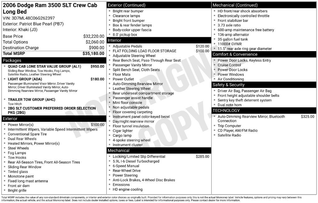 Used 2006 Dodge Ram 3500 Truck SLT RWD image 35