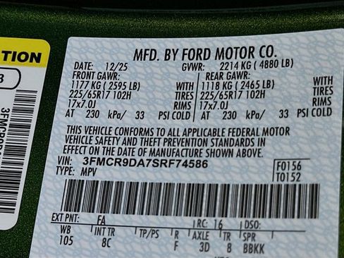 New 2025 Ford Bronco Sport Badlands w/ Badlands Tech Package image 17