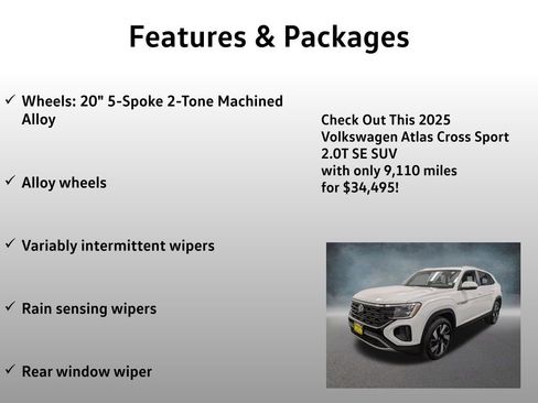 Used 2025 Volkswagen Atlas Cross Sport SE w/ Panoramic Sunroof Package FWD image 13