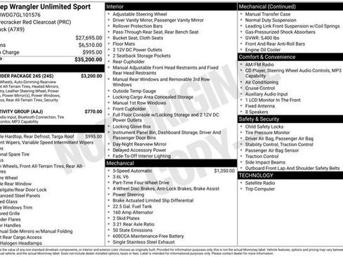 Used 2016 Jeep Wrangler Unlimited Sport w/ Quick Order Package 24S image 28