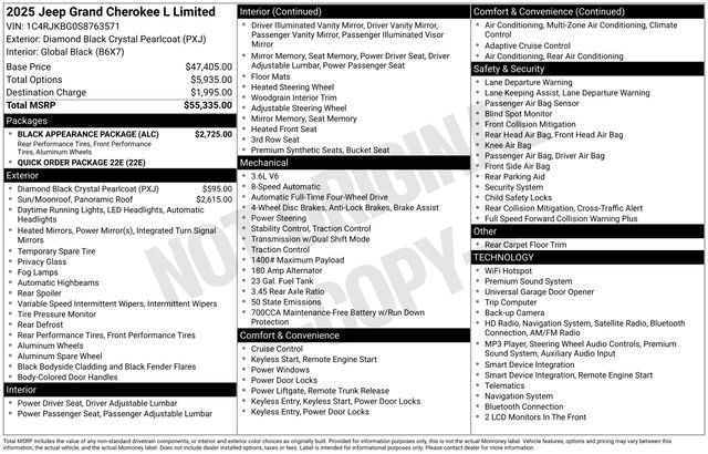 Used 2025 Jeep Grand Cherokee L Limited w/ Black Appearance Package AWD/4WD image 36