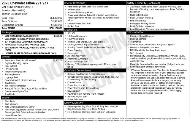 Used 2023 Chevrolet Tahoe Z71 w/ Max Trailering Package AWD/4WD image 9