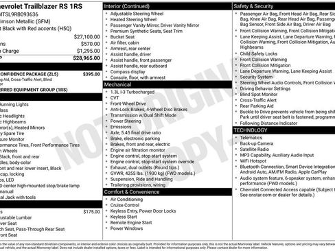 Certified 2024 Chevrolet TrailBlazer RS w/ Driver Confidence Package FWD image 33