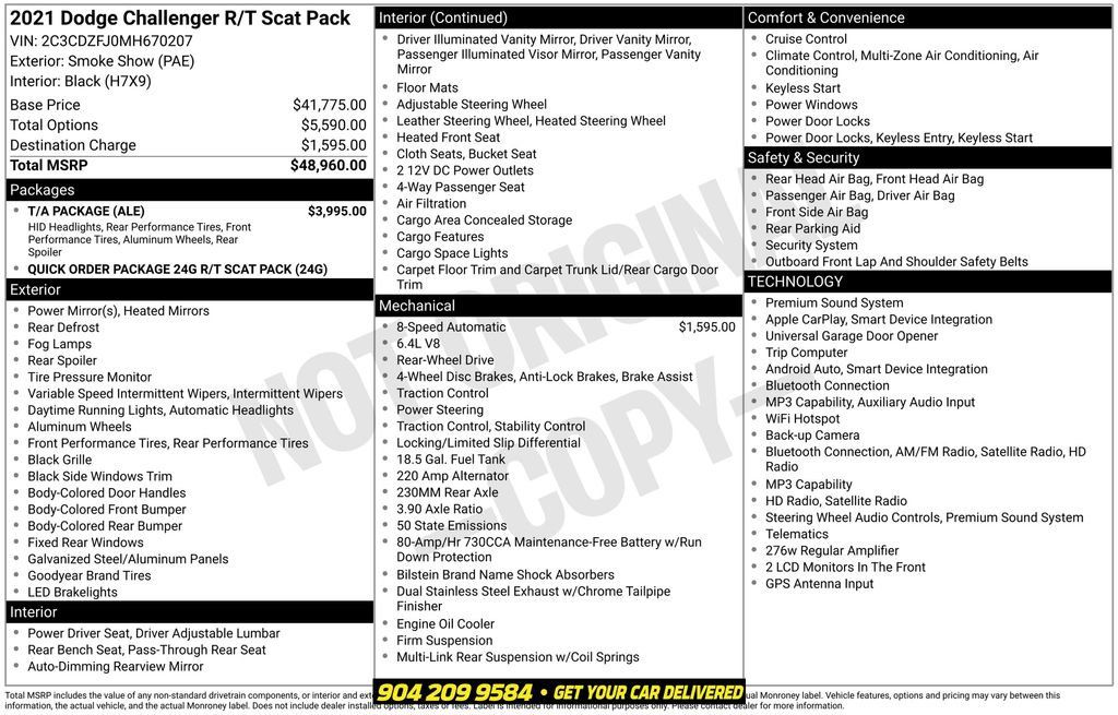 Used 2021 Dodge Challenger R/T Scat Pack w/ T/A Package RWD image 37