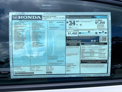 New 2026 Honda Civic Sport image 18