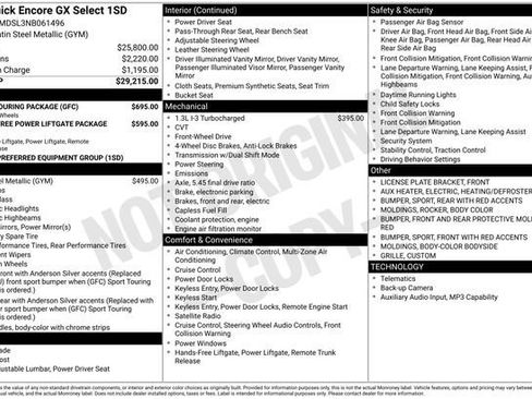Used 2022 Buick Encore GX Select w/ Sport Touring Package FWD image 2