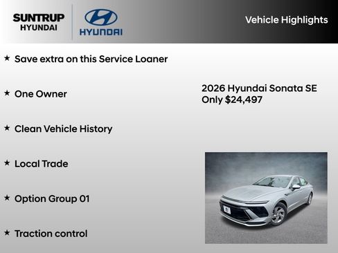 Certified 2026 Hyundai Sonata SE FWD image 8