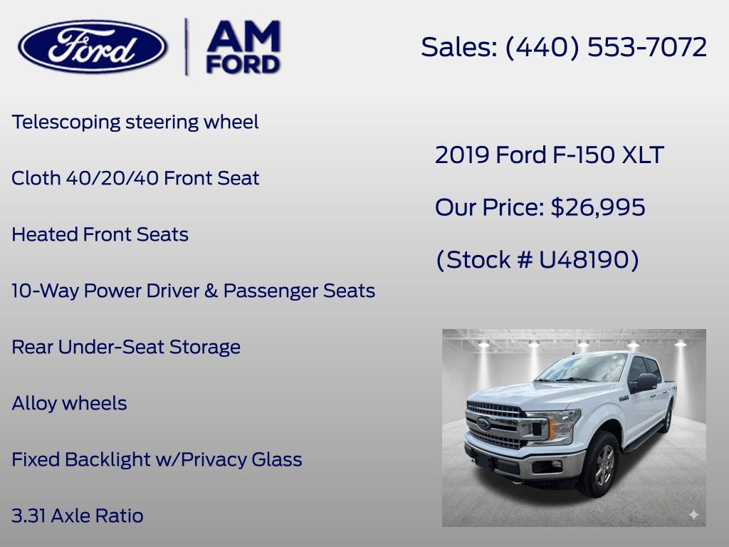 Used 2019 Ford F150 XLT w/ Equipment Group 302A Luxury AWD/4WD image 36