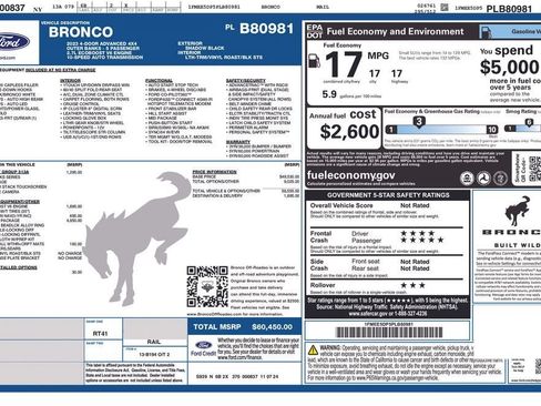 Certified 2023 Ford Bronco Outer Banks w/ Sasquatch Package AWD/4WD image 38