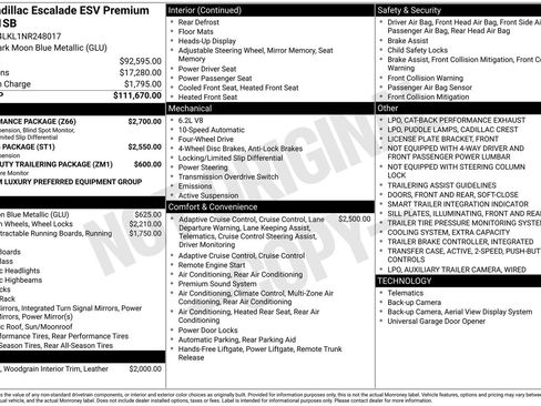 Used 2022 Cadillac Escalade ESV Premium Luxury w/ Performance Package AWD/4WD image 7