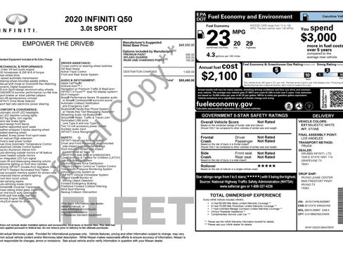 Used 2020 INFINITI Q50 Sport RWD image 17