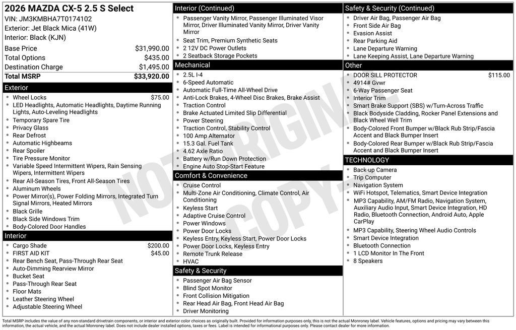 New 2026 MAZDA CX-5 Select AWD/4WD image 6