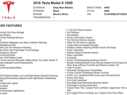 Used 2018 Tesla Model X 100D AWD/4WD image 17