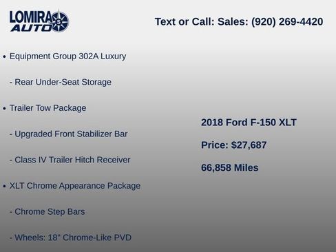 Used 2018 Ford F150 XLT w/ Equipment Group 302A Luxury AWD/4WD image 8