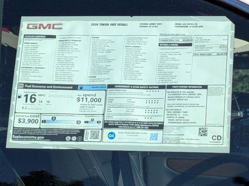 New 2026 GMC Yukon Denali w/ Sun & Power Step Package AWD/4WD image 20