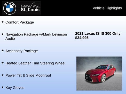 Used 2021 Lexus IS 300 AWD w/ Comfort Package image 8